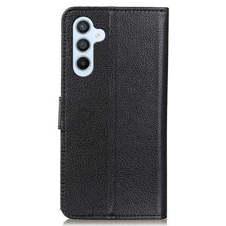 Samsung Galaxy A05s Litchi Læder Flip Cover m. Pung - Sort