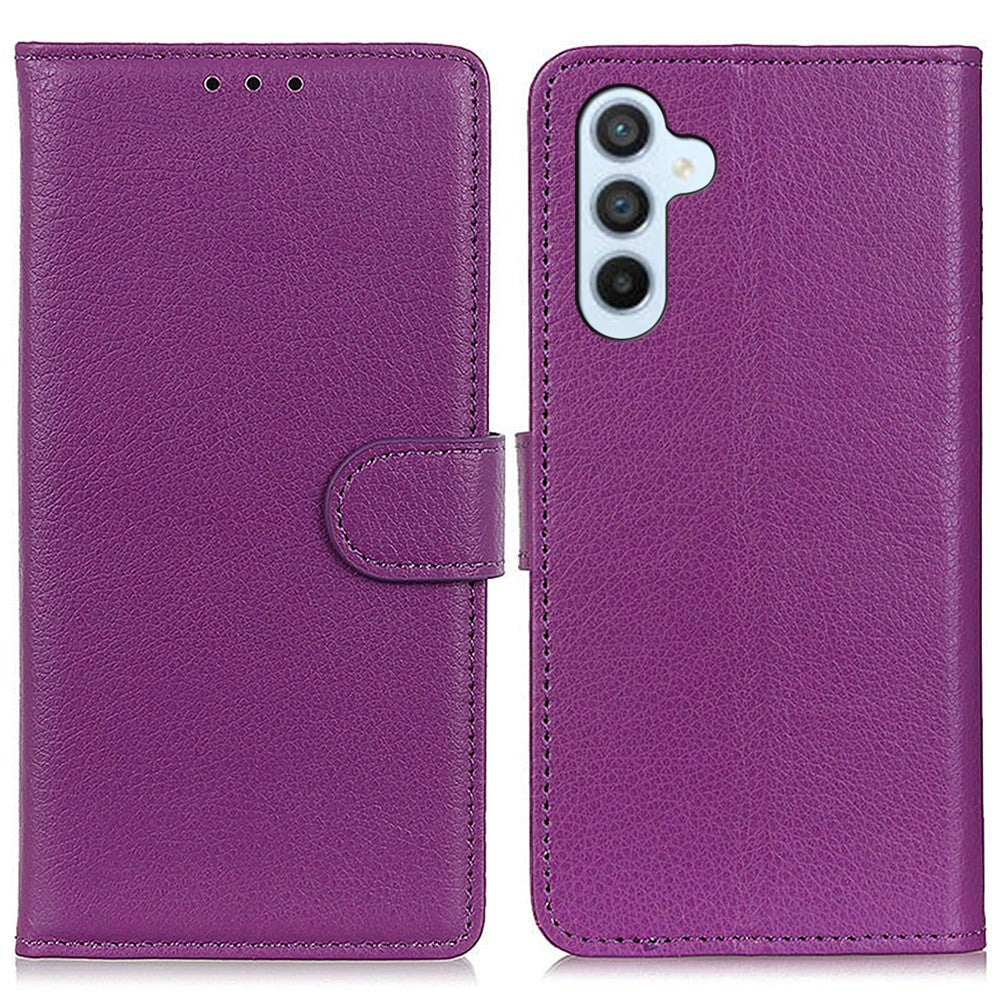 Samsung Galaxy A05s Litchi Læder Flip Cover m. Pung - Lilla