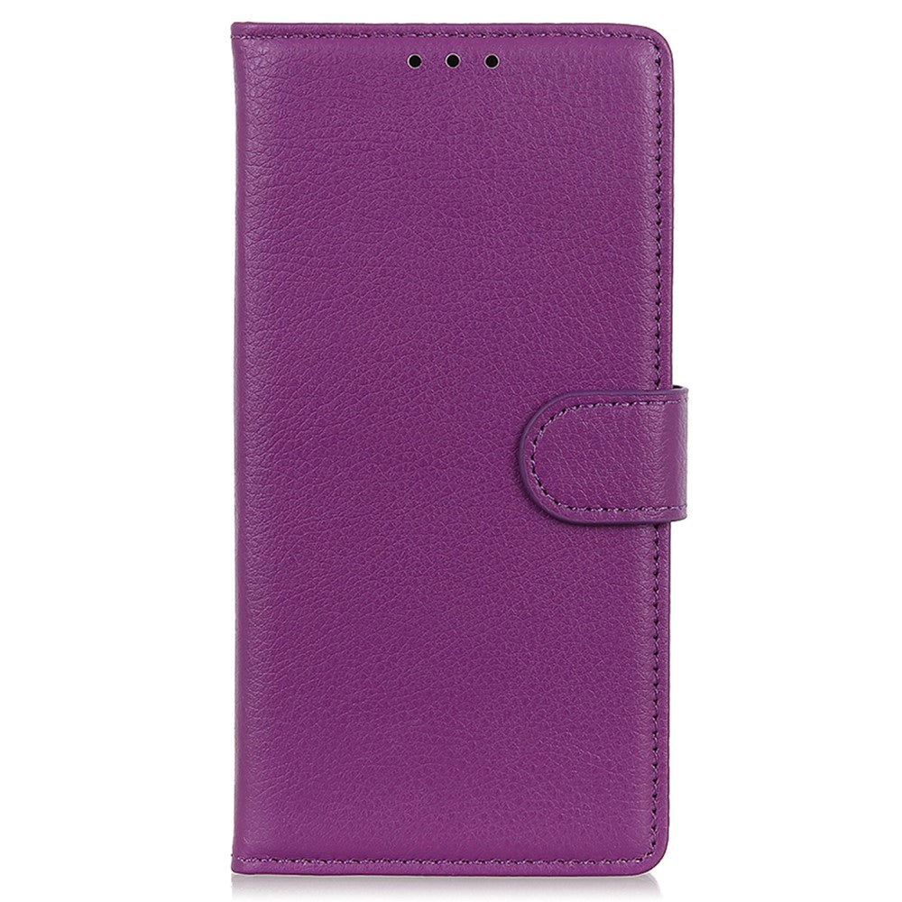 Samsung Galaxy A05s Litchi Læder Flip Cover m. Pung - Lilla