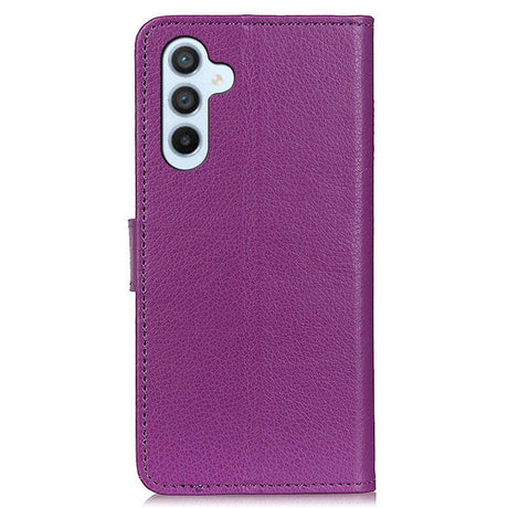 Samsung Galaxy A05s Litchi Læder Flip Cover m. Pung - Lilla