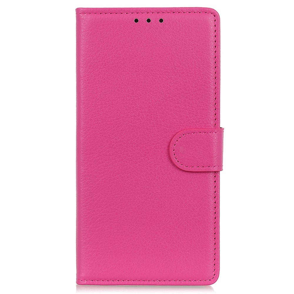 Samsung Galaxy A05s Litchi Læder Flip Cover m. Pung - Lyserød