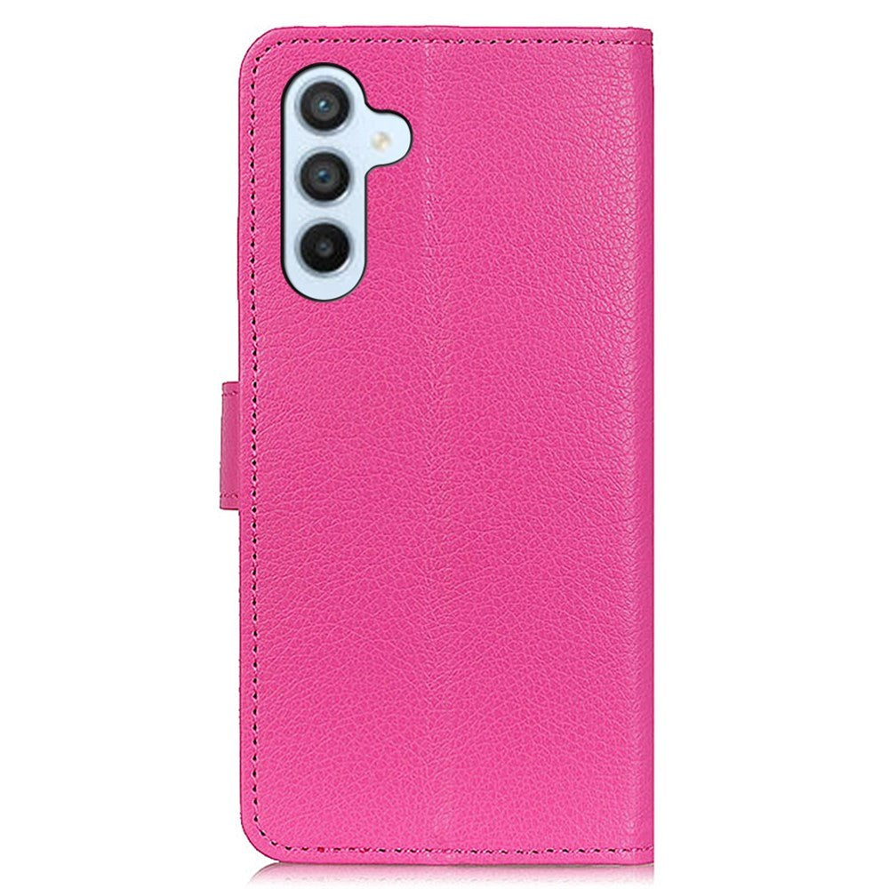 Samsung Galaxy A05s Litchi Læder Flip Cover m. Pung - Lyserød