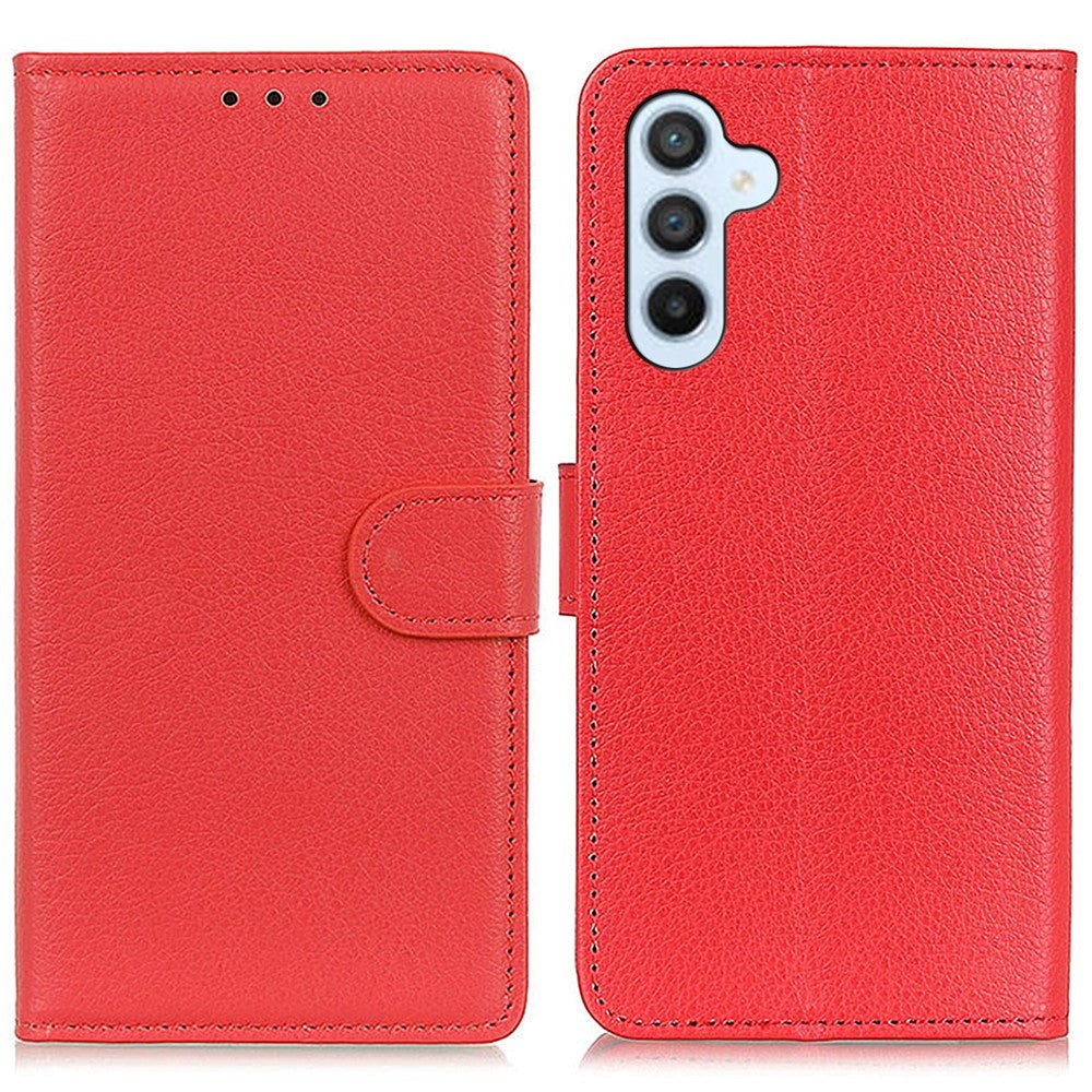 Samsung Galaxy A05s Litchi Læder Flip Cover m. Pung - Rød