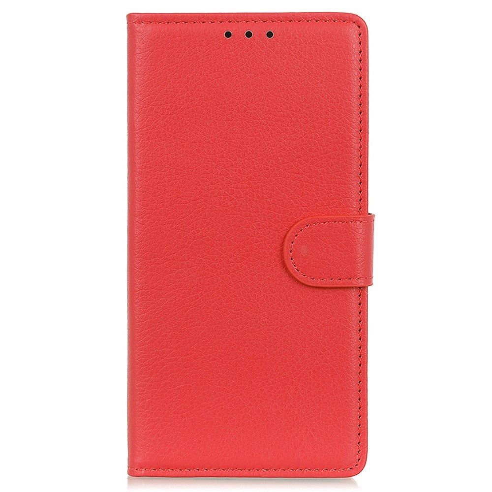 Samsung Galaxy A05s Litchi Læder Flip Cover m. Pung - Rød