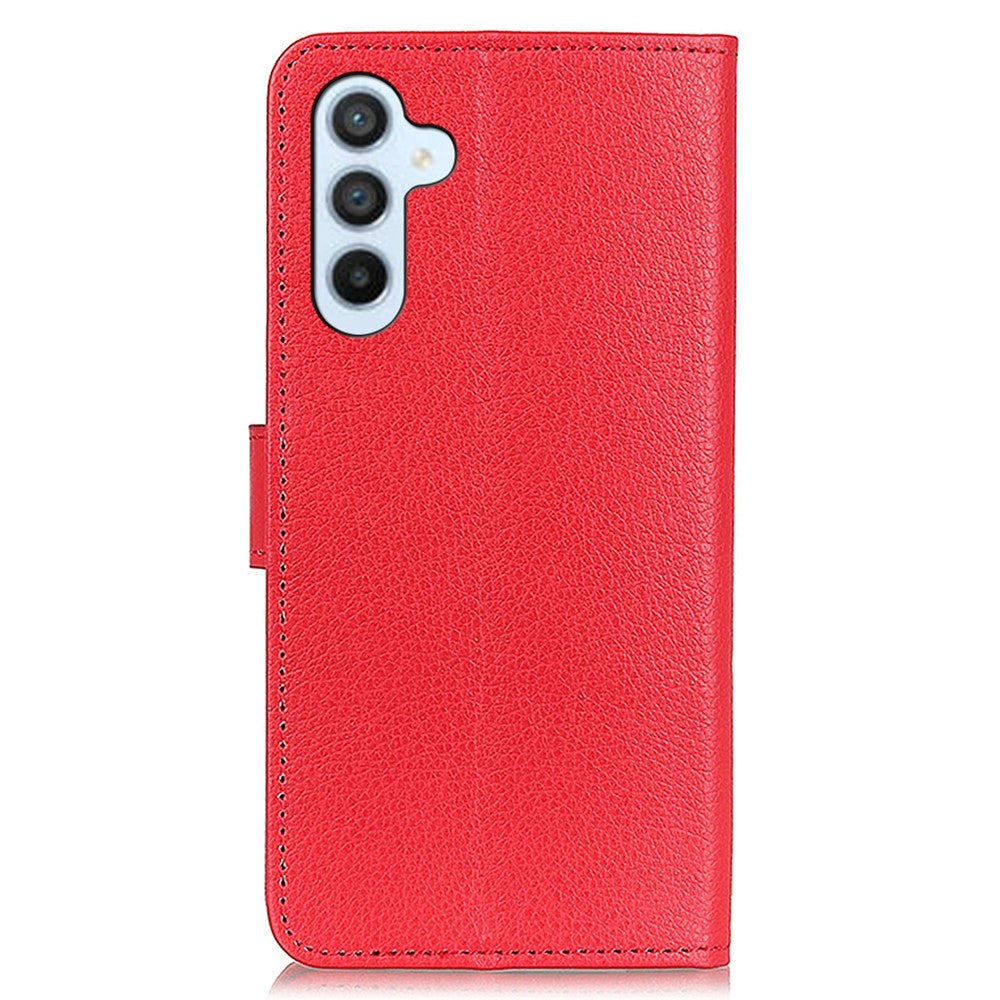 Samsung Galaxy A05s Litchi Læder Flip Cover m. Pung - Rød