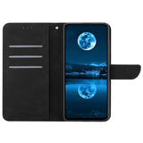 Motorola Edge 40 Neo Mønstret Læder Flip Cover m. Pung & Strop - Sort