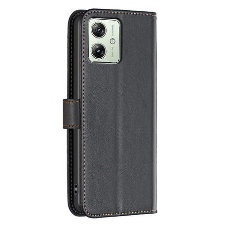 Motorola Moto G54 Læder Flip Cover m. Ståfunktion & Kortholder - Sort