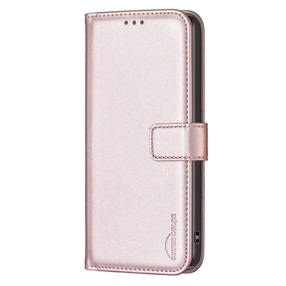 Motorola Moto G54 Læder Flip Cover m. Ståfunktion & Kortholder - Rose Gold