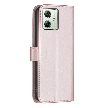 Motorola Moto G54 Læder Flip Cover m. Ståfunktion & Kortholder - Rose Gold