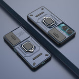 Honor 90 Lite Håndværker Bagside Cover m. Magnetisk Kickstand & Cam Slider - Blå