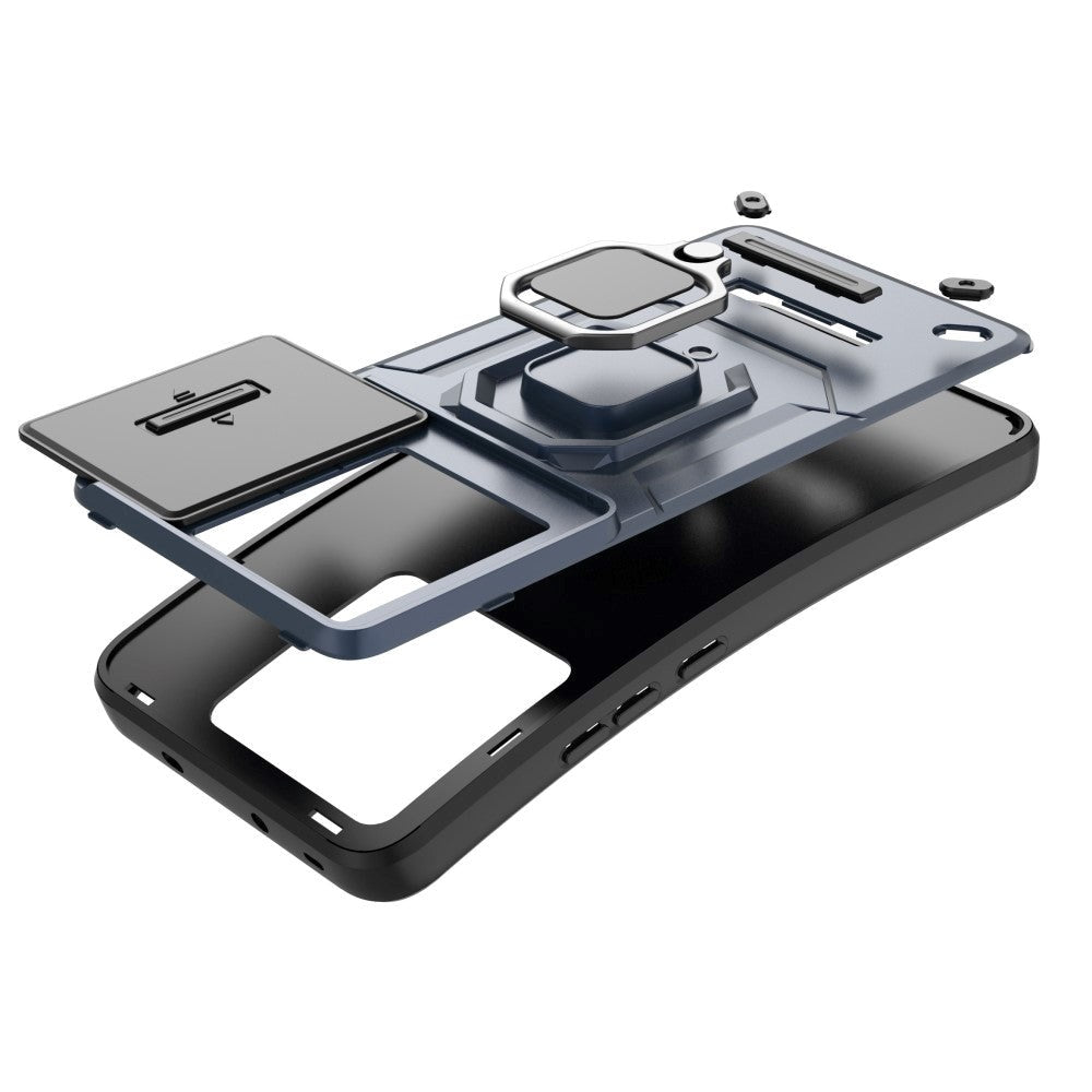 Xiaomi 13T / 13T Pro Håndværker Bagside Cover m. Magnetisk Kickstand & Cam Slider - Blå