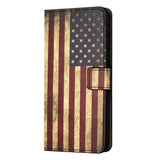 Samsung Galaxy A15 (5G) / A15 Læder Flip Cover m. Pung & Ståfunktion - Amerikansk Flag