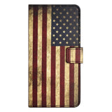 Samsung Galaxy A15 (5G) / A15 Læder Flip Cover m. Pung & Ståfunktion - Amerikansk Flag