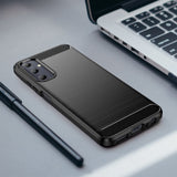 Samsung Galaxy A05s Brushed Carbon Bagside Cover - Sort