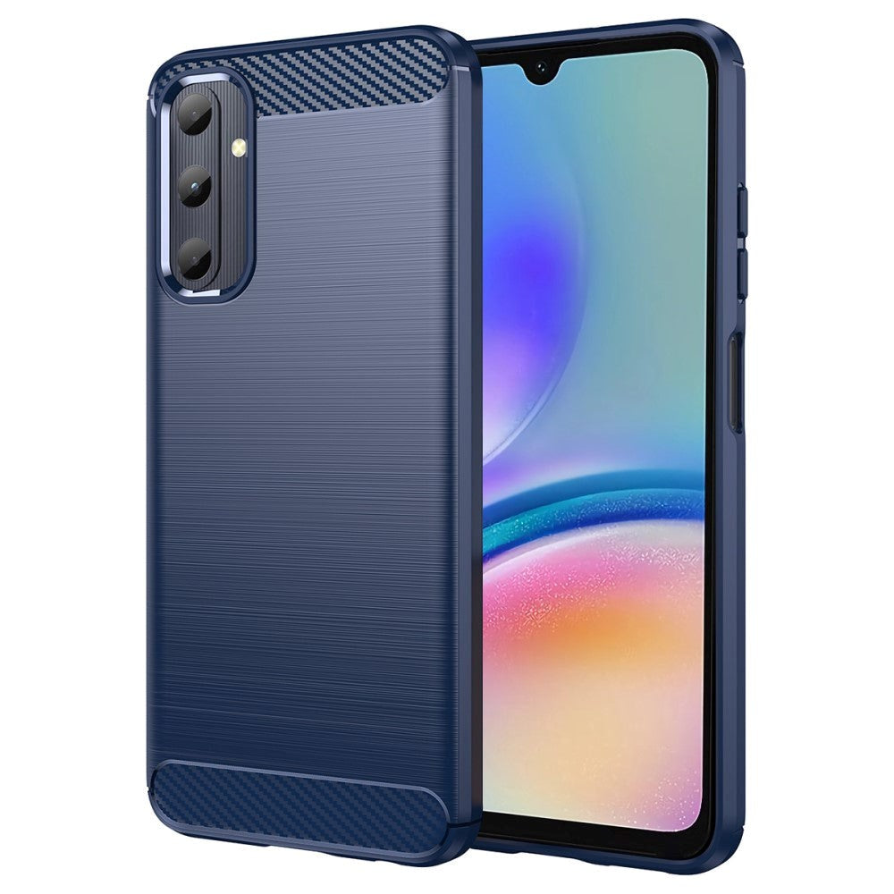 Samsung Galaxy A05s Brushed Carbon Bagside Cover - Blå