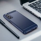 Samsung Galaxy A05s Brushed Carbon Bagside Cover - Blå