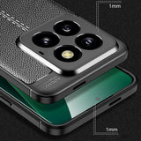 Xiaomi 14 Pro Fleksibelt Plastik Bagside Cover Litchi Tekstur - Sort