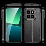 Xiaomi 14 Pro Fleksibelt Plastik Bagside Cover Litchi Tekstur - Sort