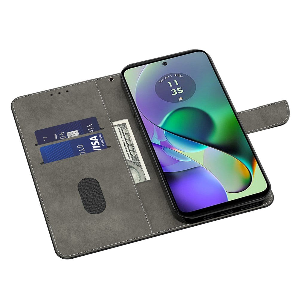 Motorola Moto G54 Læder Flip Cover m. Pung & Print - Blomsterbuket