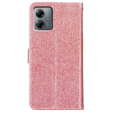 EIDERWOOD Motorola Moto G54 Læder Flip Cover m. Pung & Strop - Glimmer - Rose Gold