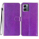 EIDERWOOD Motorola Moto G54 Læder Flip Cover m. Pung & Strop - Glimmer - Lilla