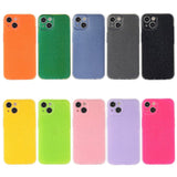 iPhone 15 Fleksibelt Plastik Bagside Cover m. Glimmer - Sort