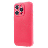 iPhone 15 Pro Fleksibelt Plastik Bagside Cover m. Glimmer - Pink