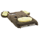 iPhone 15 Fleksibelt Plastik Bagside Cover m. Pels - Gris - Grøn / Gul