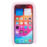 iPhone 15 Pro Fleksibelt Plastik Bagside Cover m. Pels - Hjerte - Rød / Pink