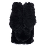 iPhone 15 Fleksibelt Plastik Bagside Cover m. Pels - Kaninører - Sort