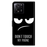 Xiaomi 13T / 13T Pro Læder Flip Cover m. Pung & Print - "Don't Touch My Phone"