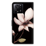 Xiaomi 13T / 13T Pro Læder Flip Cover m. Pung & Print - Blomst