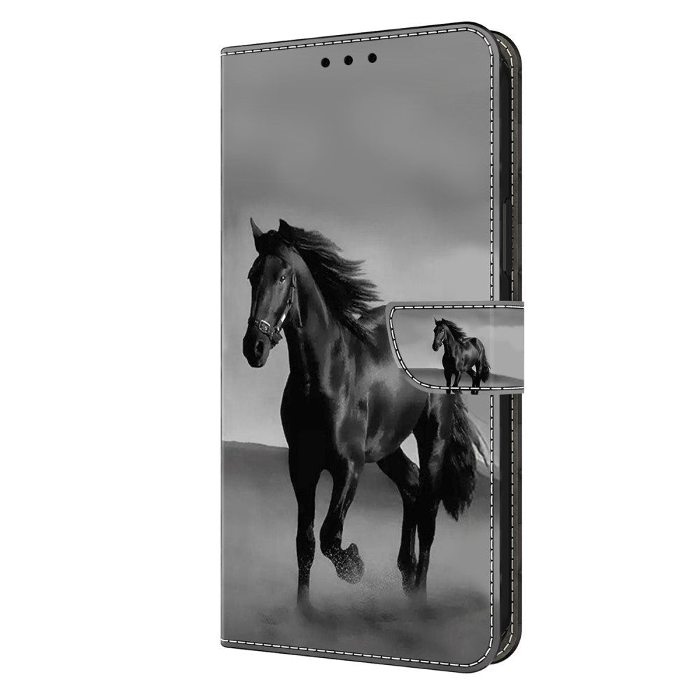 Xiaomi 13T / 13T Pro Læder Flip Cover m. Pung & Print - Hest