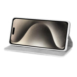 iPhone 15 Pro Læder Flip Cover m. Pung & Strop - Glitter Design - Guld