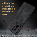 Xiaomi 13T / 13T Pro AZNS Læderbelagt Plastik Bagside Cover m. Mønster - Sort