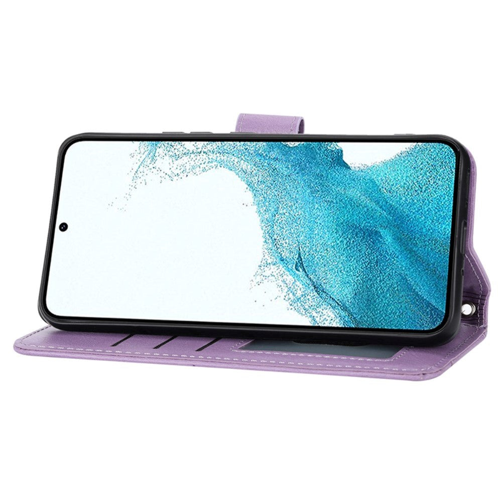 Samsung Galaxy A25 (5G) Læder Flip Cover m. Lynlåslomme & Strop - Lilla