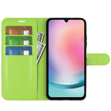 Samsung Galaxy A25 (5G) Litchi Læder Flip Cover m. Pung - Grøn