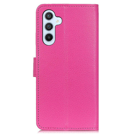 Samsung Galaxy S24 Litchi Læder Flip Cover m. Pung - Lyserød