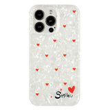 iPhone 15 Pro Fleksibelt Plastik Bagside Cover m. Motiv - Smile m. Røde Hjerter