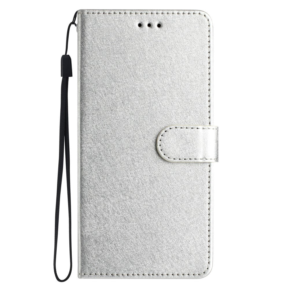 Samsung Galaxy A15 (5G) / A15 Læder Flip Cover m. Pung og Strop - Sølv