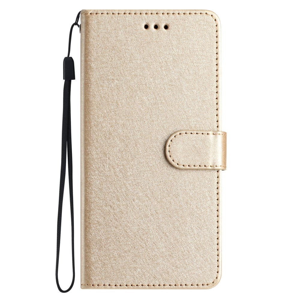 Samsung Galaxy A15 (5G) / A15 Læder Flip Cover m. Pung og Strop - Guld