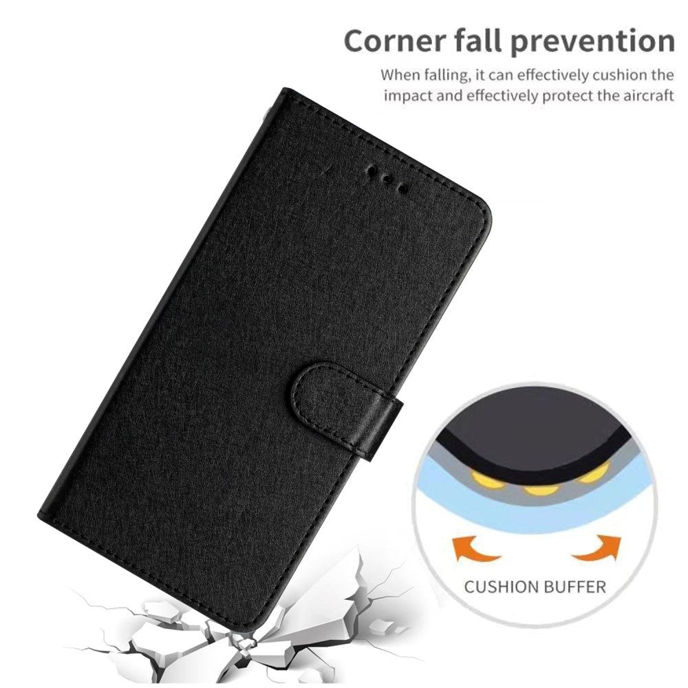 Samsung Galaxy A15 (5G) / A15 Læder Flip Cover m. Pung og Strop - Sort