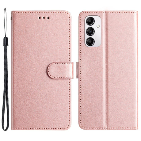 Samsung Galaxy A15 (5G) / A15 Læder Flip Cover m. Pung og Strop - Rose Gold