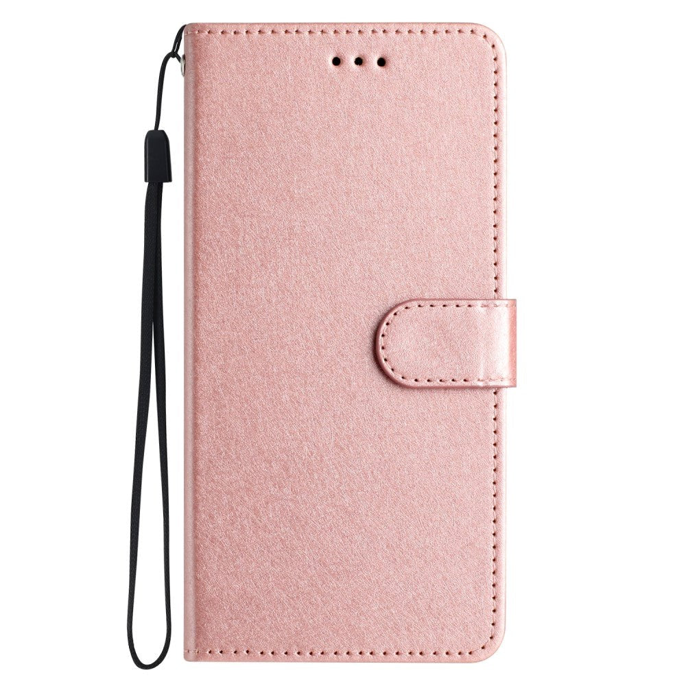 Samsung Galaxy A15 (5G) / A15 Læder Flip Cover m. Pung og Strop - Rose Gold