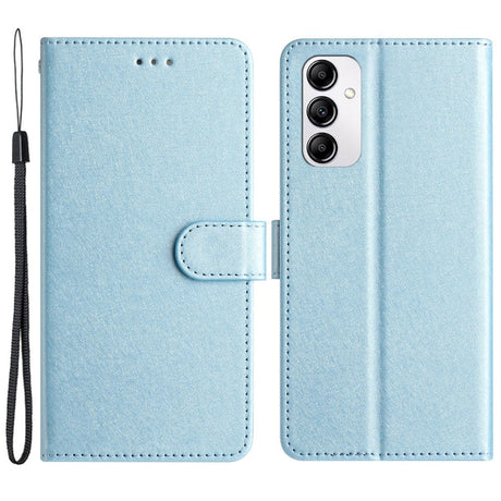 Samsung Galaxy A15 (5G) / A15 Læder Flip Cover m. Pung og Strop - Blå