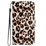 Samsung Galaxy S24 Læder Flip Cover m. Pung og Strop - Leopard