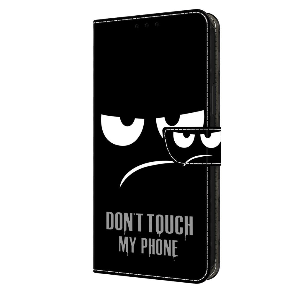 Samsung Galaxy A05s Læder Flip Cover m. Pung & Ståfunktion - "Don't Touch My Phone"