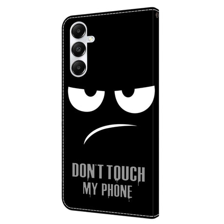 Samsung Galaxy A05s Læder Flip Cover m. Pung & Ståfunktion - "Don't Touch My Phone"