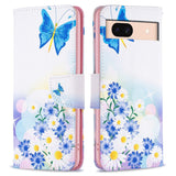 EIDERWOOD Google Pixel 8a Læder Flip Cover m. Pung & Print - Sommerfugl & Blomster