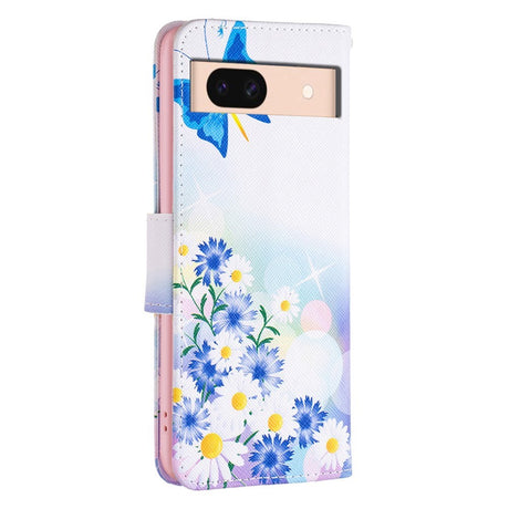 EIDERWOOD Google Pixel 8a Læder Flip Cover m. Pung & Print - Sommerfugl & Blomster